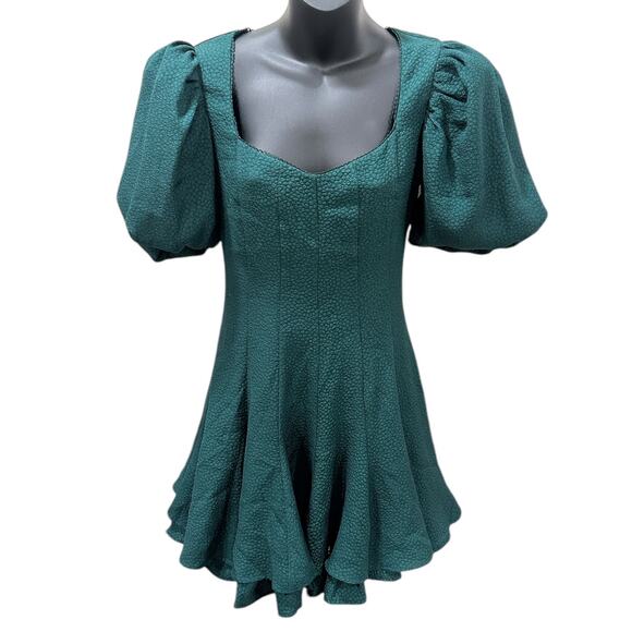 NWT Rachel Parcell V-neck Flared Dress in Dark Emerald - Picture 3 of 7